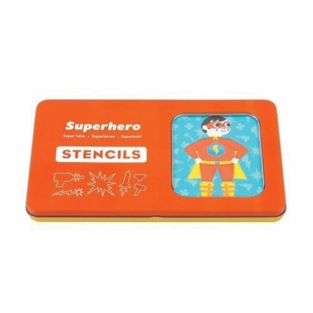 Superhero Starter Stencils by Mudpuppy Press Staff Toy Art Drawing Coloring Tin